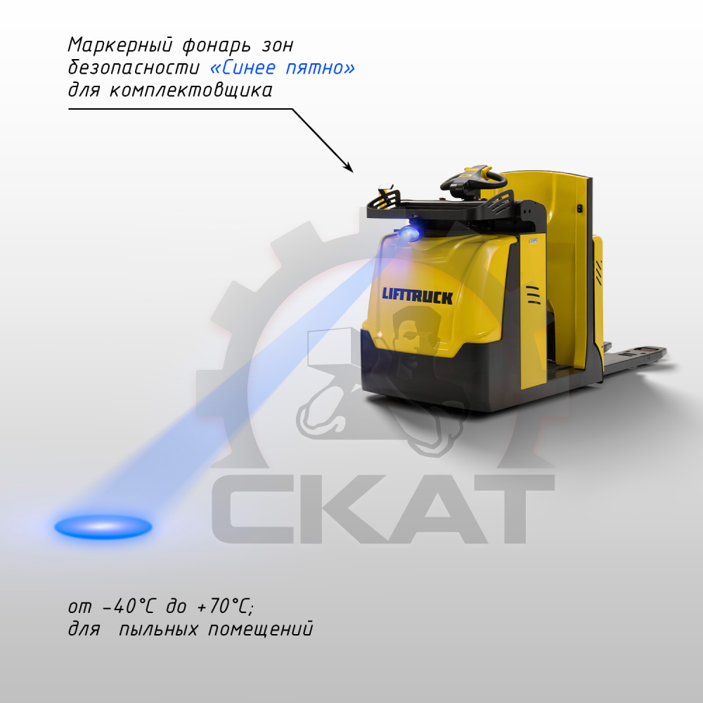 Сигнализация световая предупреждающая  Синее пятно для комплектовщиков