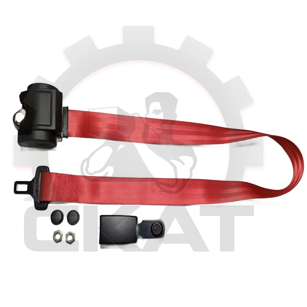 Ремень безопасности на вилочный погрузчик 2х точечный, инерционный, красный