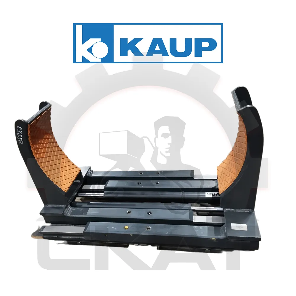Захват для 1-2е бочки Kaup (Германия), г/п 700 кг, Ширина раскрытия лап: 400-1200 мм. С устройством смещения каретки в бок и регулировкой давления