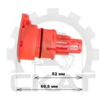 Пробка банки АКБ 69,5 мм с логотипом Sunlight оранжевая