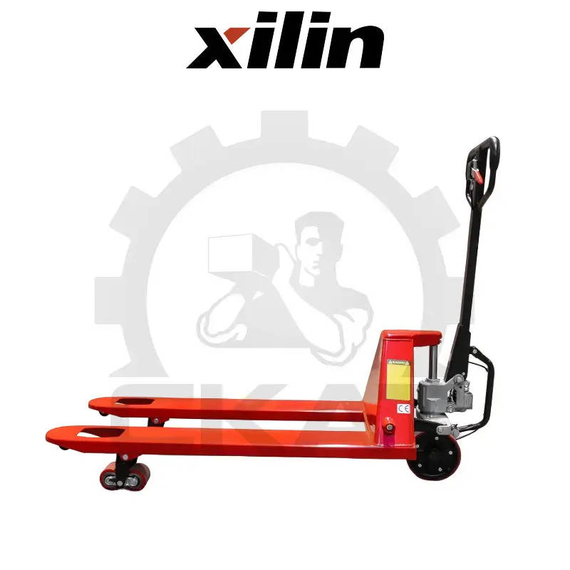Гидравлическая тележка Xilin HP2.5MA (г/п 2500 кг, вилы 1150 мм) с тормозом, двойные полиуретановые колеса Гидравлическая тележка Xilin HP2.5MA (г/п 2500 кг, вилы 1150 мм) с тормозом, двойные полиуретановые колеса | HP2.5