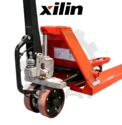 Гидравлическая тележка Xilin HP2.5MA (г/п 2500 кг, вилы 1150 мм) с тормозом, двойные полиуретановые колеса